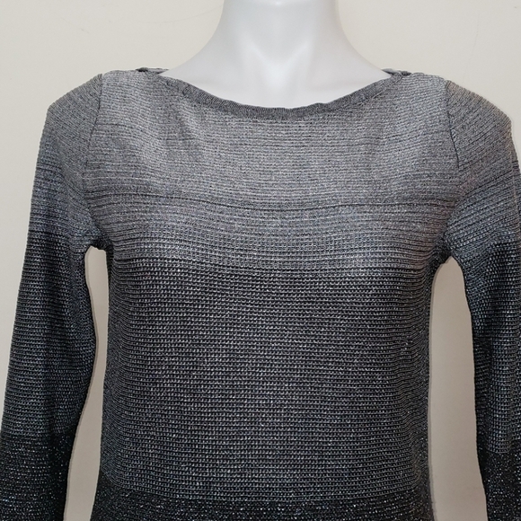 White House Black Market Metallic Silver Top - Picture 3 of 14